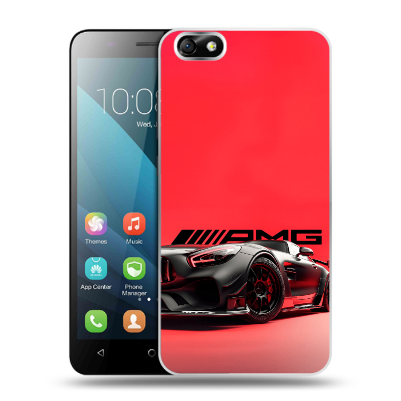Пластиковый чехол на Huawei Honor 4X с принтом Мерседес Mercedes AMG Пластиковый чехол на Huawei Honor 4X с принтом Мерседес Mercedes AMG