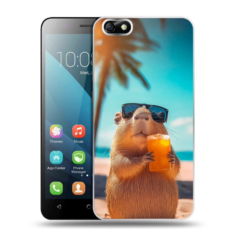 Силиконовый чехол на Huawei Honor 4X с принтом Капибара Силиконовый чехол на Huawei Honor 4X с принтом Капибара