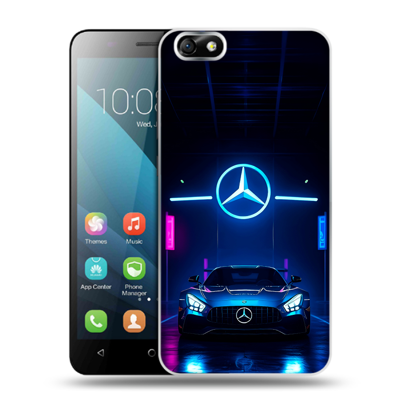 Силиконовый чехол на Huawei Honor 4X с принтом Mercedes Мерседес Силиконовый чехол на Huawei Honor 4X с принтом Mercedes Мерседес