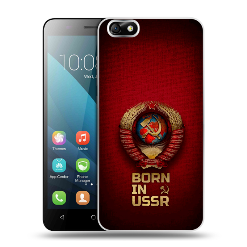 Пластиковый чехол на Huawei Honor 4X с принтом Флаг Герб СССР Пластиковый чехол на Huawei Honor 4X с принтом Флаг Герб СССР