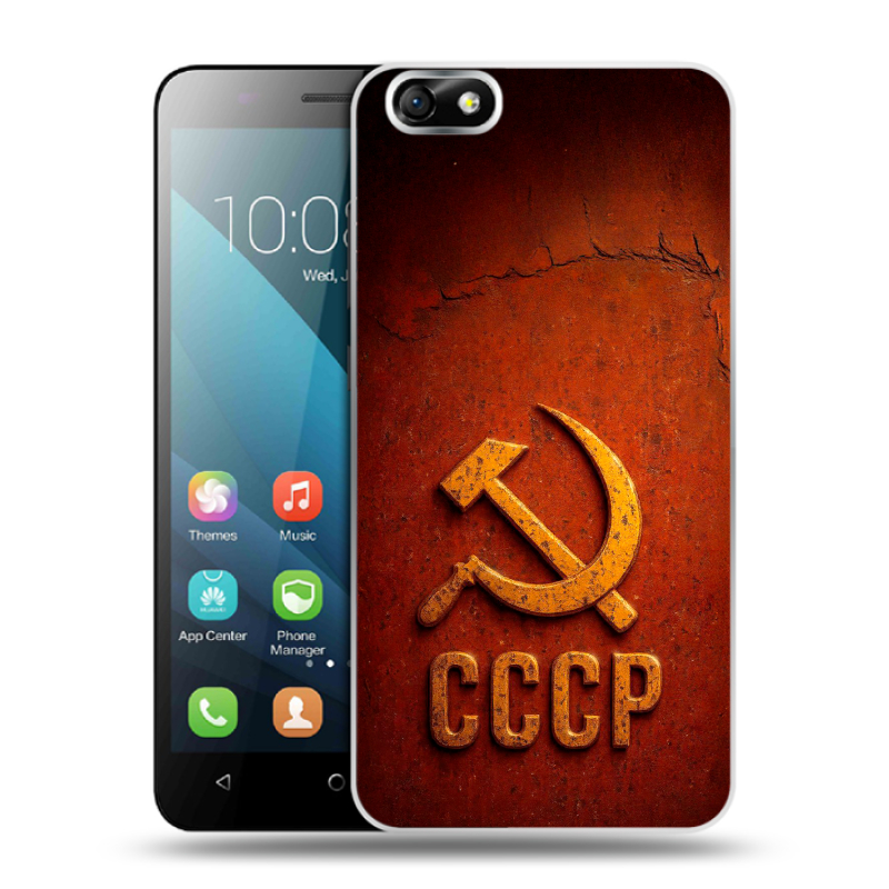 Силиконовый чехол на Huawei Honor 4X с принтом Флаг Герб СССР Силиконовый чехол на Huawei Honor 4X с принтом Флаг Герб СССР
