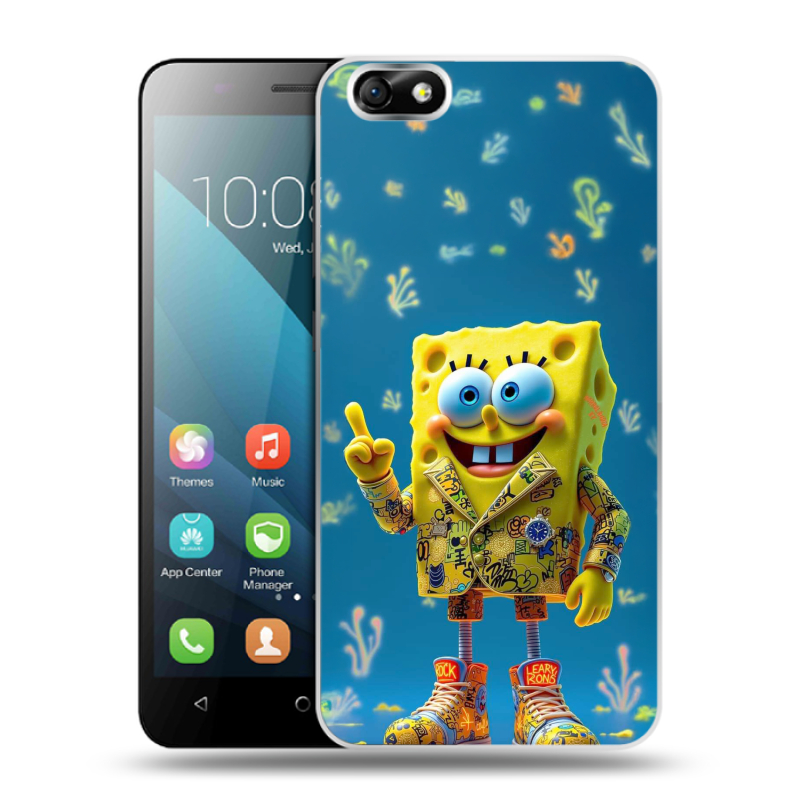 Пластиковый чехол на Huawei Honor 4X с принтом Спанч боб Спанчбоб Пластиковый чехол на Huawei Honor 4X с принтом Спанч боб Спанчбоб