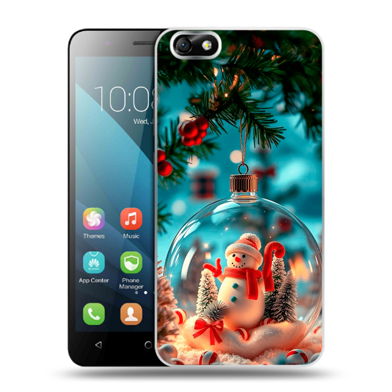 Силиконовый чехол на Huawei Honor 4X с принтом Новый год Силиконовый чехол на Huawei Honor 4X с принтом Новый год