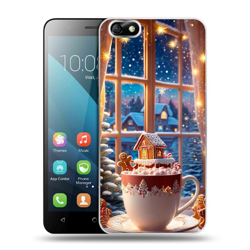 Пластиковый чехол на Huawei Honor 4X с принтом Новый год Пластиковый чехол на Huawei Honor 4X с принтом Новый год