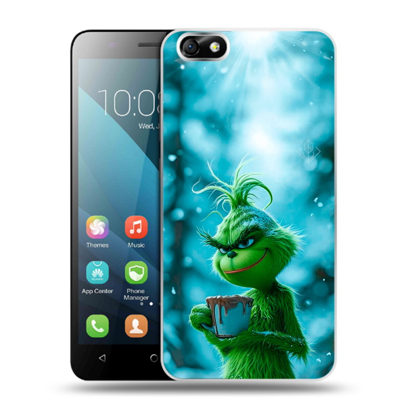 Пластиковый чехол на Huawei Honor 4X с принтом Новый год гринч Пластиковый чехол на Huawei Honor 4X с принтом Новый год гринч