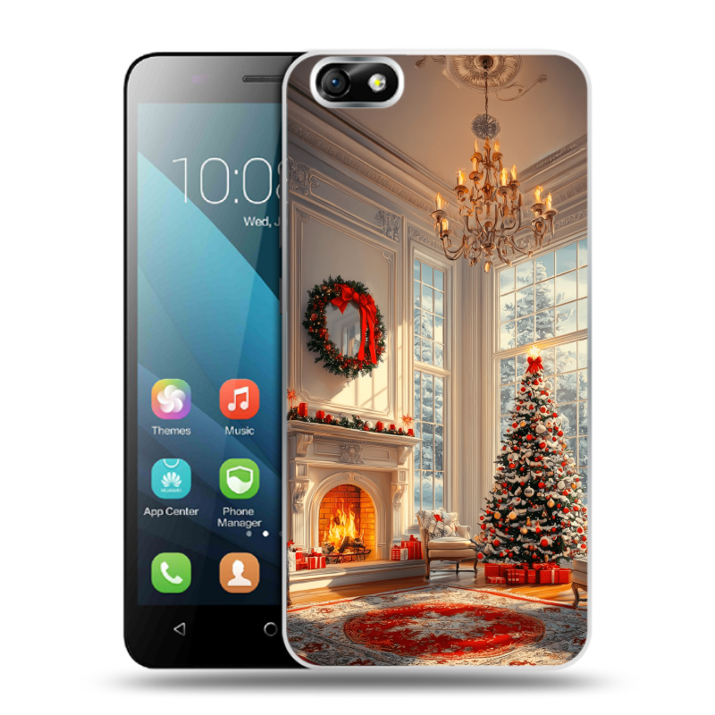 Силиконовый чехол на Huawei Honor 4X с принтом Новый год Силиконовый чехол на Huawei Honor 4X с принтом Новый год