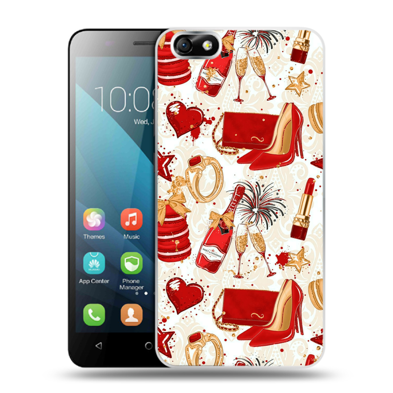 Силиконовый чехол на Huawei Honor 4X с принтом Новый год Силиконовый чехол на Huawei Honor 4X с принтом Новый год