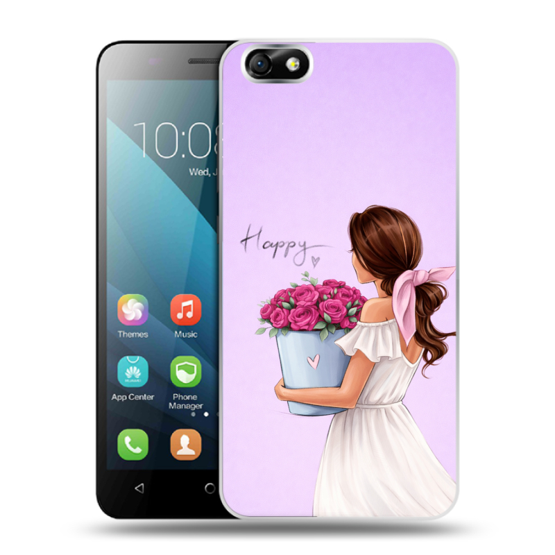 Силиконовый чехол на Huawei Honor 4X с принтом женский Силиконовый чехол на Huawei Honor 4X с принтом женский