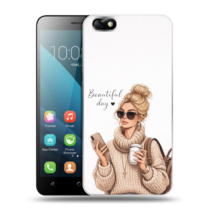 Силиконовый чехол на Huawei Honor 4X с принтом женский Силиконовый чехол на Huawei Honor 4X с принтом женский