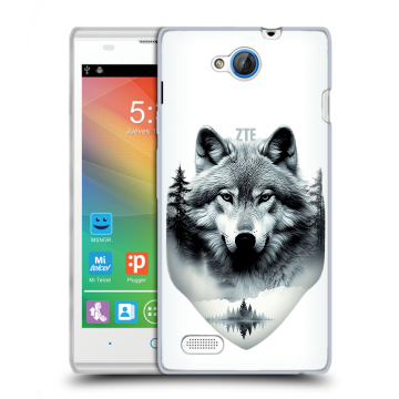Пластиковый чехол на ZTE Blade G Lux с принтом Волк в лесу Пластиковый чехол на ZTE Blade G Lux с принтом Волк в лесу