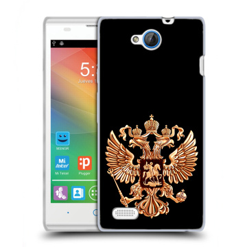 Пластиковый чехол на ZTE Blade G Lux с принтом Герб России золотой Пластиковый чехол на ZTE Blade G Lux с принтом Герб России золотой