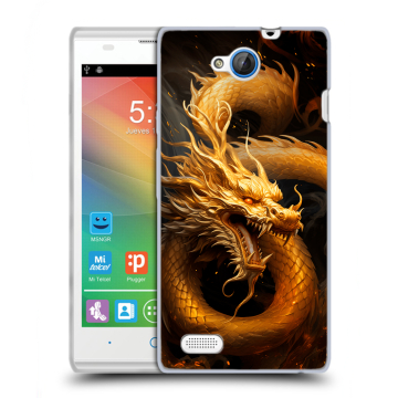 Пластиковый чехол на ZTE Blade G Lux с принтом Золотой дракон Пластиковый чехол на ZTE Blade G Lux с принтом Золотой дракон