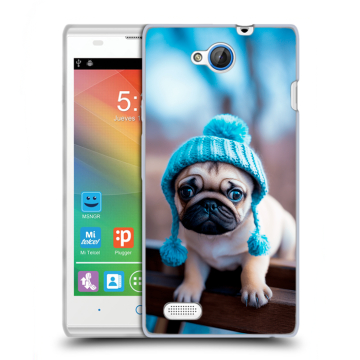 Пластиковый чехол на ZTE Blade G Lux с принтом Мопс в шапке Пластиковый чехол на ZTE Blade G Lux с принтом Мопс в шапке