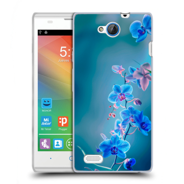 Пластиковый чехол на ZTE Blade G Lux с принтом Голубые цветы Пластиковый чехол на ZTE Blade G Lux с принтом Голубые цветы