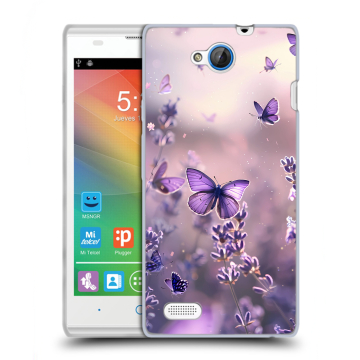 Пластиковый чехол на ZTE Blade G Lux с принтом бабочки и лаванда