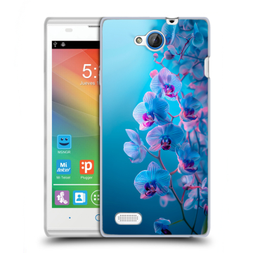 Пластиковый чехол на ZTE Blade G Lux с принтом голубые орхидеи Пластиковый чехол на ZTE Blade G Lux с принтом голубые орхидеи