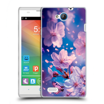 Пластиковый чехол на ZTE Blade G Lux с принтом цветы бабочки Пластиковый чехол на ZTE Blade G Lux с принтом цветы бабочки