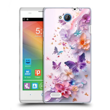 Пластиковый чехол на ZTE Blade G Lux с принтом цветы бабочки Пластиковый чехол на ZTE Blade G Lux с принтом цветы бабочки
