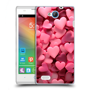 Пластиковый чехол на ZTE Blade G Lux с принтом розовые сердечки Пластиковый чехол на ZTE Blade G Lux с принтом розовые сердечки