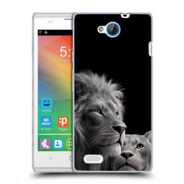 Пластиковый чехол на ZTE Blade G Lux с принтом Лев кошки