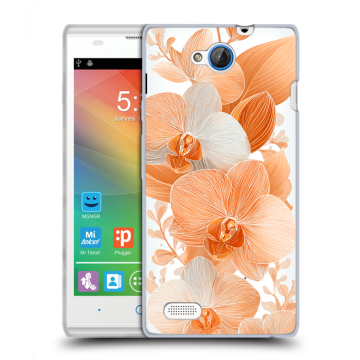 Пластиковый чехол на ZTE Blade G Lux с принтом Бежевые цветы