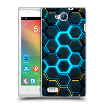 Пластиковый чехол на ZTE Blade G Lux с принтом Неоновые соты