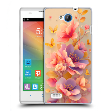 Пластиковый чехол на ZTE Blade G Lux с принтом Цветы и бабочки