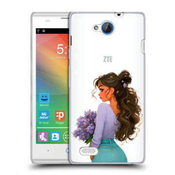 Пластиковый чехол на ZTE Blade G Lux с принтом девушка цветы
