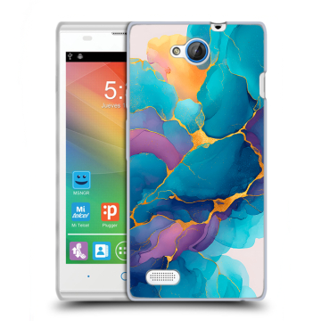 Пластиковый чехол на ZTE Blade G Lux с принтом Мрамор блестки