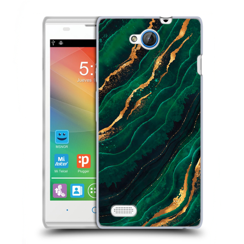 Пластиковый чехол на ZTE Blade G Lux с принтом Мрамор зеленое золото Пластиковый чехол на ZTE Blade G Lux с принтом Мрамор зеленое золото