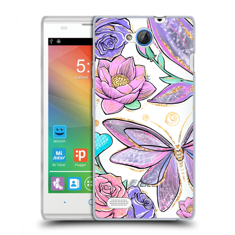 Пластиковый чехол на ZTE Blade G Lux с принтом Бабочки и цветы Пластиковый чехол на ZTE Blade G Lux с принтом Бабочки и цветы