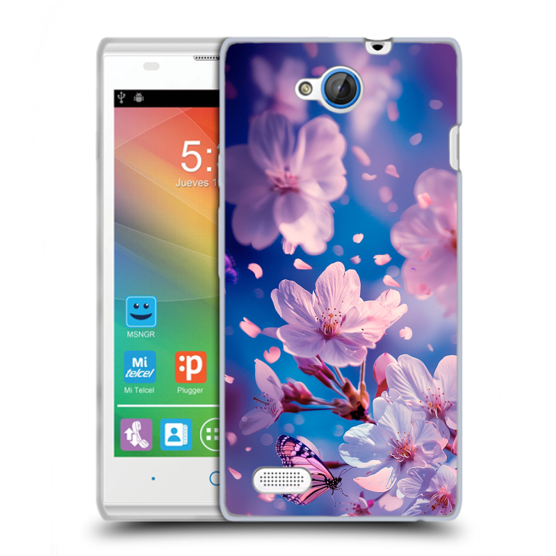 Пластиковый чехол на ZTE Blade G Lux с принтом цветы бабочки Пластиковый чехол на ZTE Blade G Lux с принтом цветы бабочки