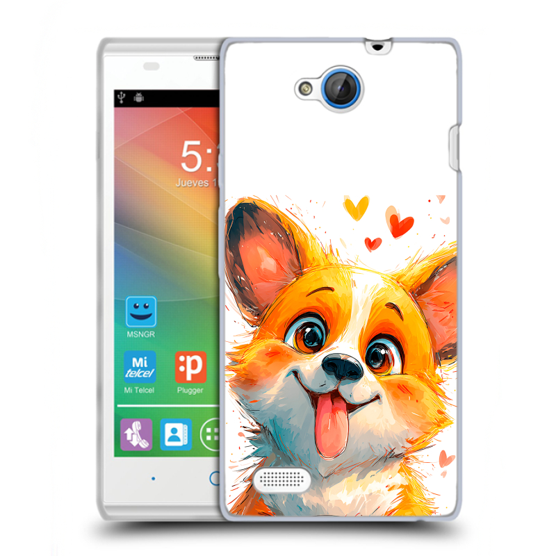 Пластиковый чехол на ZTE Blade G Lux с принтом корги Пластиковый чехол на ZTE Blade G Lux с принтом корги
