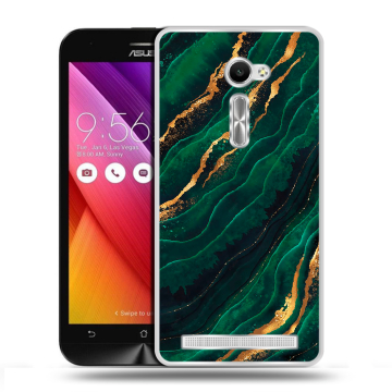 Пластиковый чехол на ASUS Zenfone 2 5 с принтом Мрамор зеленое золото Пластиковый чехол на ASUS Zenfone 2 5 с принтом Мрамор зеленое золото