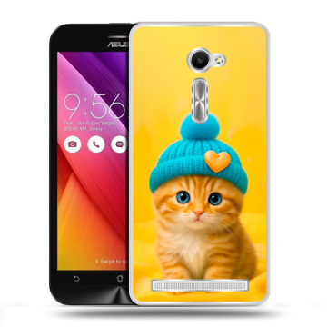 Пластиковый чехол на Asus Zenfone 2 5 с принтом Котенок в шапке Пластиковый чехол на Asus Zenfone 2 5 с принтом Котенок в шапке