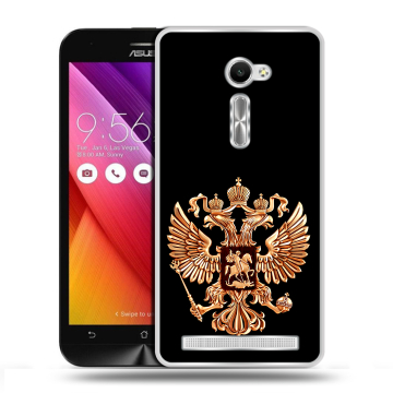 Пластиковый чехол на Asus Zenfone 2 5 с принтом Герб России золотой