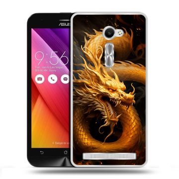 Пластиковый чехол на Asus Zenfone 2 5 с принтом Золотой дракон