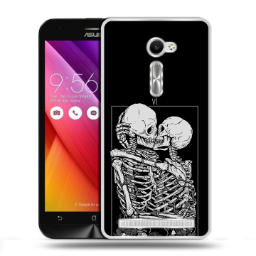 Пластиковый чехол на Asus Zenfone 2 5 с принтом Поцелуй скелетов Пластиковый чехол на Asus Zenfone 2 5 с принтом Поцелуй скелетов