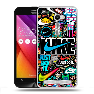 Пластиковый чехол на Asus Zenfone 2 5 с принтом найк nike черный