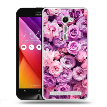 Пластиковый чехол на Asus Zenfone 2 5 с принтом лавандовые розы