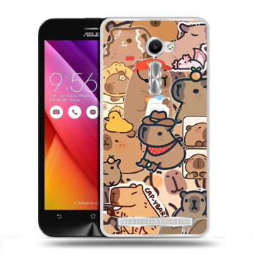 Пластиковый чехол на Asus Zenfone 2 5 с принтом капибара Пластиковый чехол на Asus Zenfone 2 5 с принтом капибара
