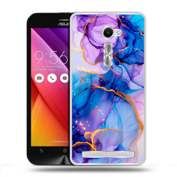 Пластиковый чехол на Asus Zenfone 2 5 с принтом синий мрамор Пластиковый чехол на Asus Zenfone 2 5 с принтом синий мрамор