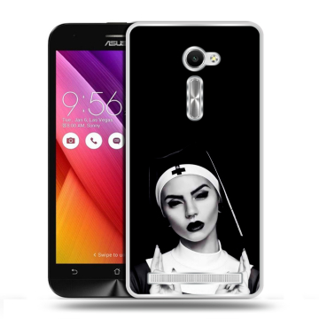 Пластиковый чехол на Asus Zenfone 2 5 с принтом монашка Пластиковый чехол на Asus Zenfone 2 5 с принтом монашка