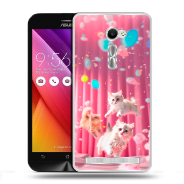 Пластиковый чехол на Asus Zenfone 2 5 с принтом милые котики