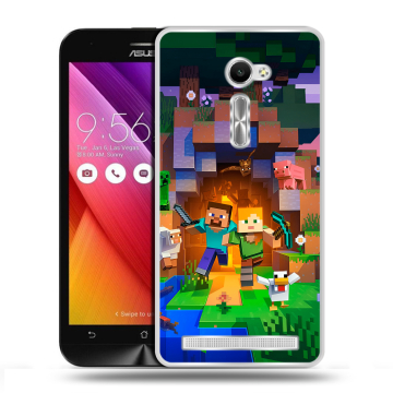 Пластиковый чехол на Asus Zenfone 2 5 с принтом Майнкрафт Minecraft