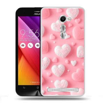 Пластиковый чехол на Asus Zenfone 2 5 с принтом Сердечки