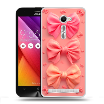 Пластиковый чехол на Asus Zenfone 2 5 с принтом Розовые бантики Пластиковый чехол на Asus Zenfone 2 5 с принтом Розовые бантики