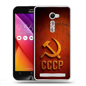 Пластиковый чехол на Asus Zenfone 2 5 с принтом Флаг Герб СССР Пластиковый чехол на Asus Zenfone 2 5 с принтом Флаг Герб СССР