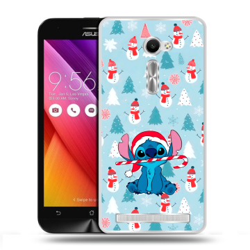 Пластиковый чехол на Asus Zenfone 2 5 с принтом Стич Новый год
