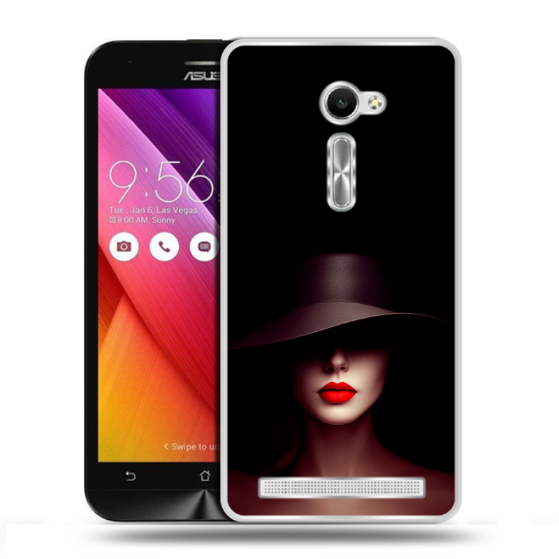 Пластиковый чехол на Asus Zenfone 2 5 с принтом Девушка в шляпе Пластиковый чехол на Asus Zenfone 2 5 с принтом Девушка в шляпе